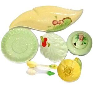 Vintage Assorted Lot of 7 Carlton Ware Plates Bowls Dishes Spoons Mid-Century